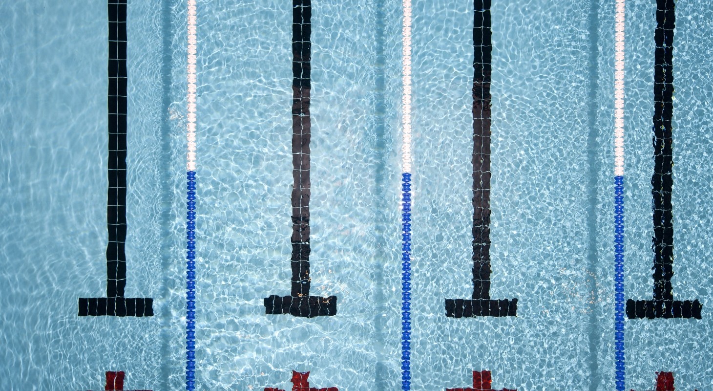 pool with swimmer lanes