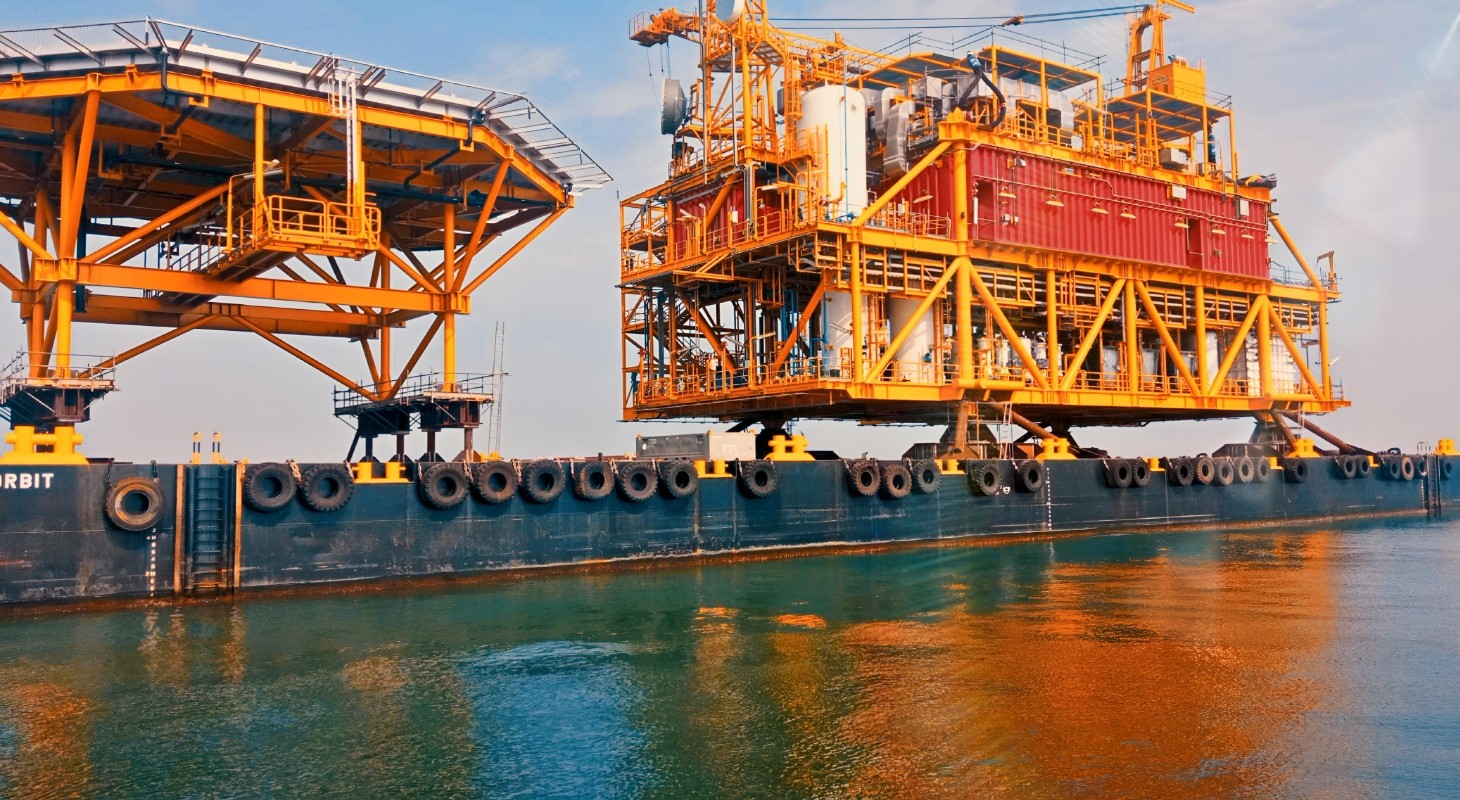 oil rig platform with helipad