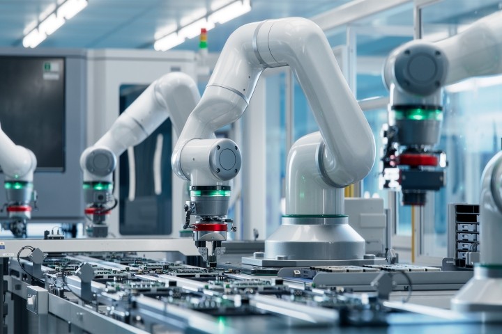 fully automated modern PCB assembly line