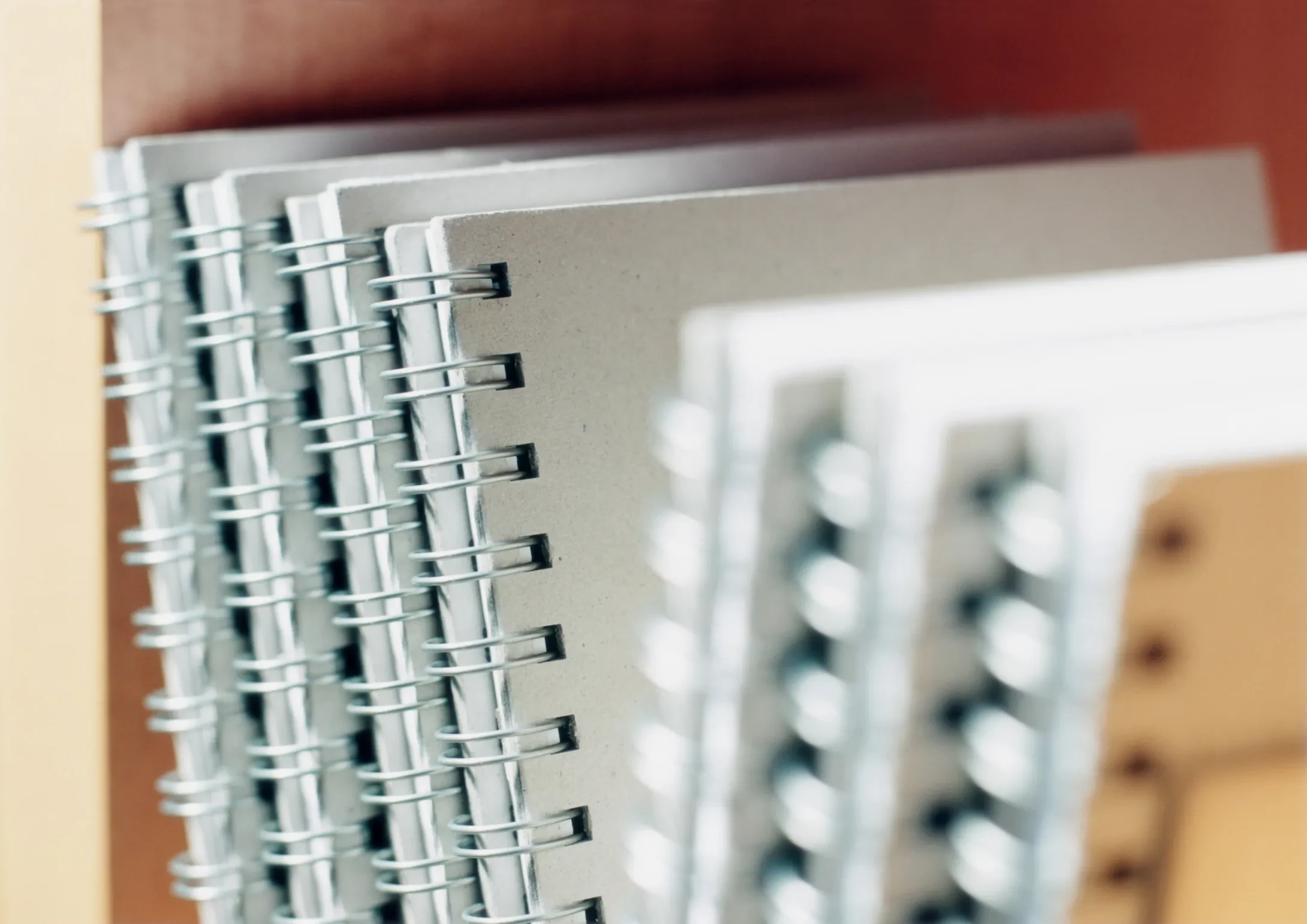 spiral notebook on shelf